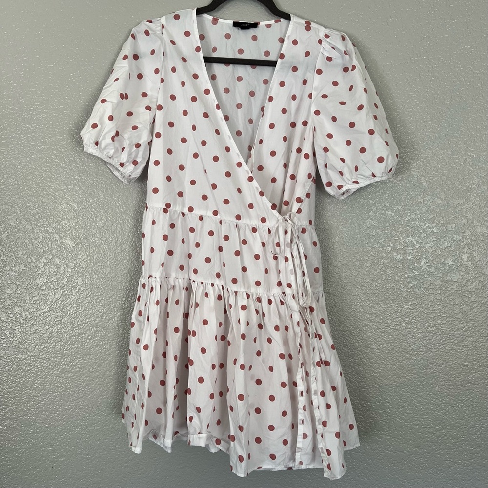 JCrew Puff Sleeve Cotton Wrap Dress